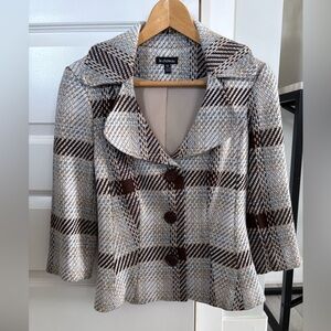 Le Chateau Women's Brown Plaid Jacket